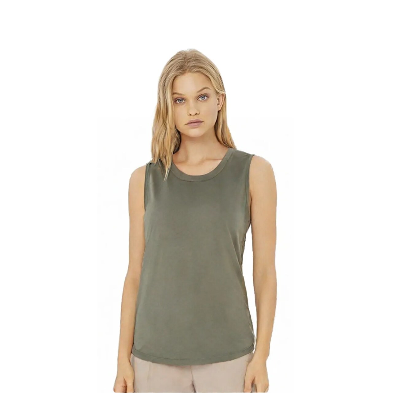 BELLA + CANVAS Women Muscle Tank Lightweight Airlume Cotton Casual Sleeveless Top